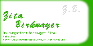 zita birkmayer business card